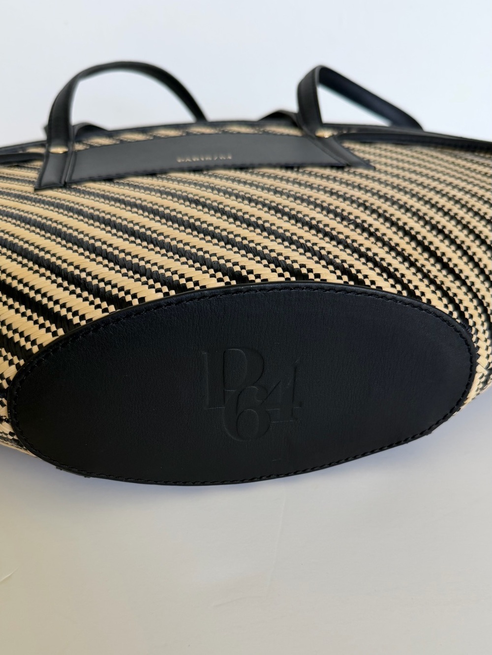 Black & Natural Woven Crescent Tote - Picture 3 of 10